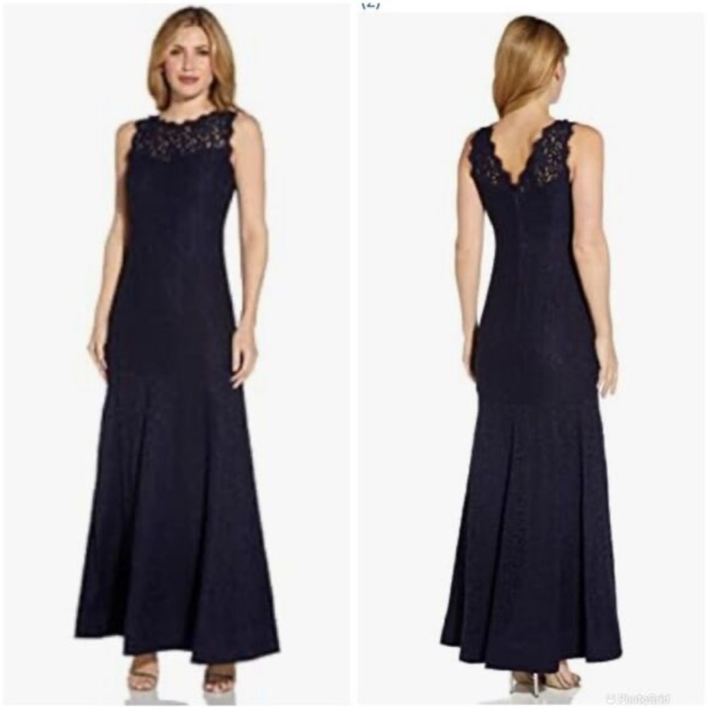 NWOT Adrianna Papell Women's Sleeveless Lace Trumpet Gown SIZE 4